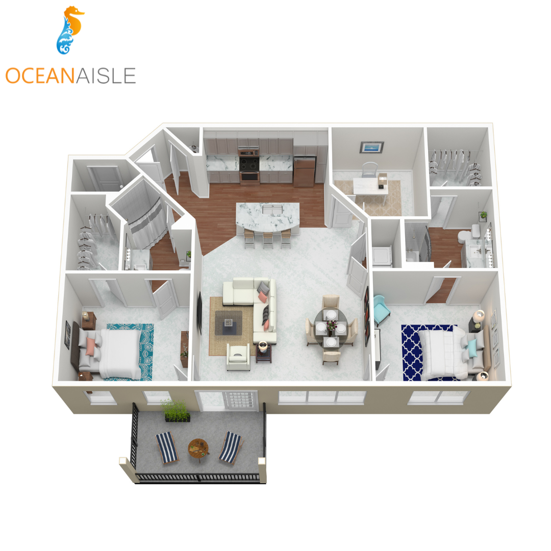 Ocean Aisle Floor Plan 2 bed/den-Brand New